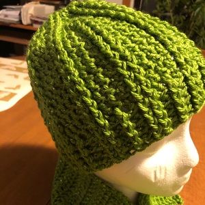 Handmade crochet hat and ascot